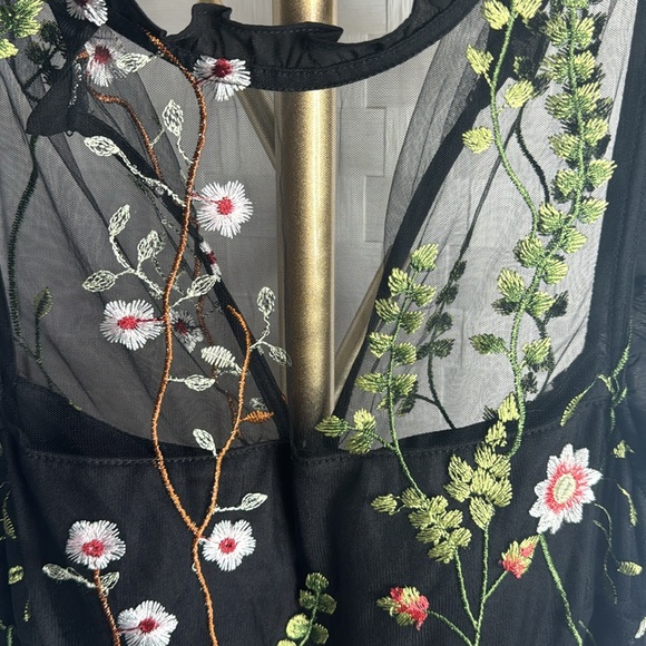 City Studio 🌟Embroidered Floral Sheer Dress - Picture 6 of 9